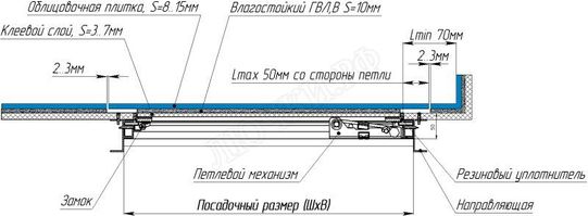 Люк под плитку АЛК-Н Люк под плитку АЛК-Н