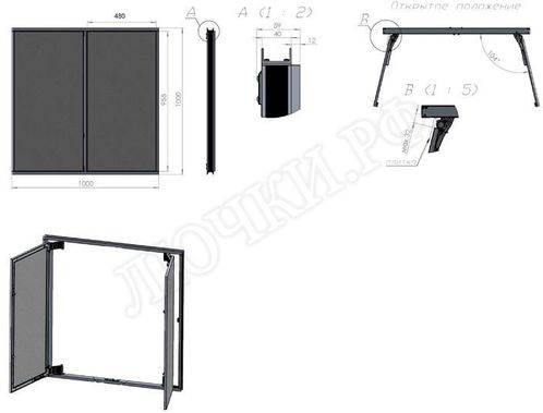 Люк под плитку Нажимной Секрет-Лайт 250*650 Люк под плитку Нажимной Секрет-Лайт 250*650