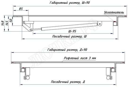 Уличный люк Дворник Уголок, алюминиевый рифленый лист 600*2000 Уличный люк Дворник Уголок, алюминиевый рифленый лист 600*2000
