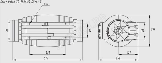 Вентилятор TD250/100 Silent T Вентилятор TD250/100 Silent T